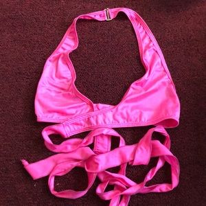 Pink wrap around top